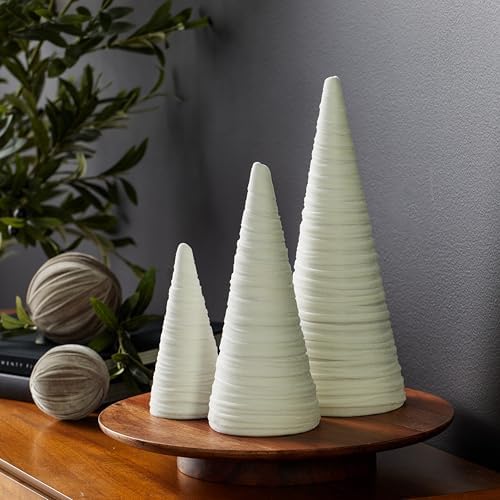 Your Heart's Content Light Ivory Velvet Trees Set of 3 (Light Ivory)