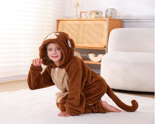 Animal Onesie Pajamas for Kids, Soft Flannel Halloween Cosplay Costume for Boys Girls