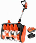 VOLTASK Cordless Snow Shovel Brushless, 24V 13 Inch Cordless Snow Blower, Electric Snow Shovel with Directional Plate & Adjustable Front Handle (4-Ah Battery & Quick Charger Included)
