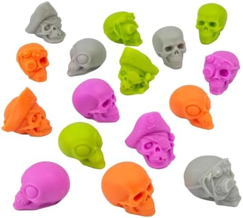 Fun Express Mini Halloween Skull Mochi Squishies, 48 Pc Squishy Fidget Toys
