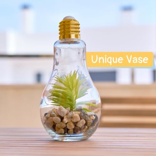 Tessco for you 1 Pcs 6.8 oz/ 200 ml Plastic Light Bulb Jars, Gold