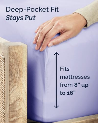 Twin XL Size 3 Piece Sheet Set - Breathable & Cooling Sheets - Lavender