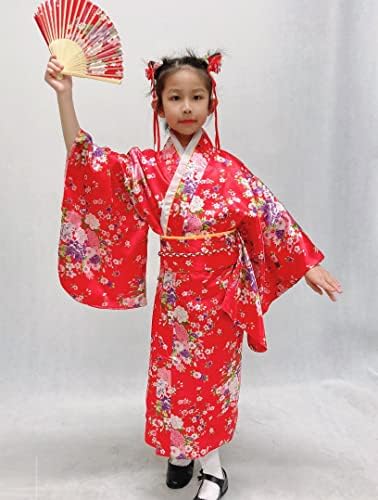 Japanese Traditional Dress Kimono Robe for Kids Girls Costume