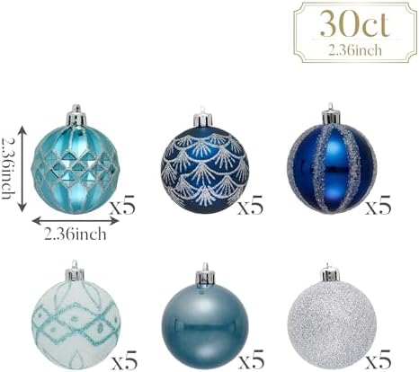 Valery Madelyn 30ct Christmas Tree Decorations Ball Ornaments 2.36 Inches