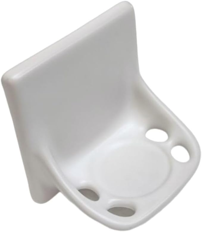 Ceramic Toothbrush Holders for Bathrooms Over Tile Wall Mount Flat Back Tumbler Toothpaste Tooth Brush Paste Shower (White Matte)