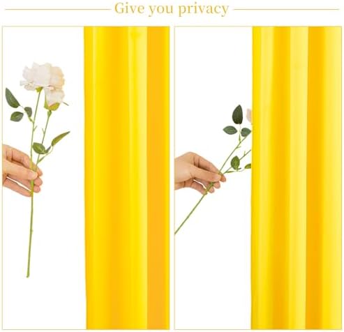 Yellow Backdrop Curtain for Parties Wrinkle Free Lemon Yellow Photo Curtains Backdrop Drapes Fabric Decoration for Birthday Party Wedding Baby Shower 5ft x 8ft,2 Panels