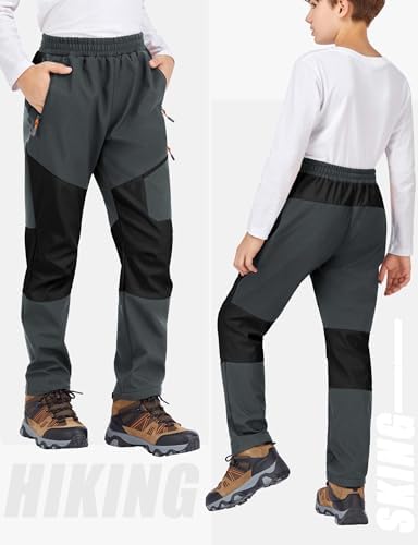 Kids Winter Pants Boys Snow Trousers Waterproof Fleece Lined