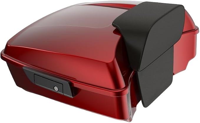 Advanblack Road Glide Tour Trunk Pack Heirloom Red Fade Chopped Tour Trunk Pack Backrest Pad for '97-'25 Harley Touring Road King Street Glide Electra Glide CVO models