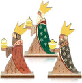 Barydat 3 Pcs The Three Wise Men Table Decor Christmas Wooden Sign