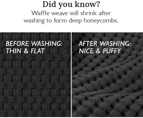 GILDEN TREE Waffle Bath Towels Wash Cloths for Showering, Exfoliating Washcloth Quick Dry Towel, Face Towels for Washing Face Cotton Washcloths Set of 4, Modern Style (Faded Black)