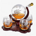Globe Whiskey Decanter Set with 4 Glasses 850ml, Dad Gifts for Men Him Husband, Christmas Anniversary Birthday Gift for Brother Grandpa, for Liquor Bourbon Scotch Whisky