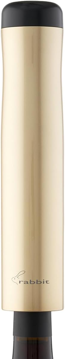 Rabbit Electric Wine Opener, Automatic Corkscrew with Built-In Foil Cutter, Removes Cork in Seconds, Gold