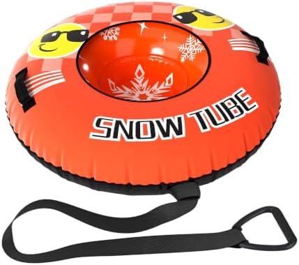 GYMAX Inflatable Snow Tube Sled, 42" Heavy Duty Snow Tubing for Sledding
