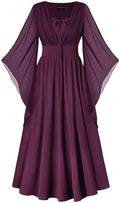 Scarlet Darkness Renaissance Costume Women Pirate Medieval Maxi Dress