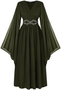 Scarlet Darkness Women's Renaissance Costume V Neck Medieval Fairy Dresses