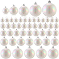Shappy 50 Pcs Christmas Iridescent Ornaments Halloween Cauldron DIY, White