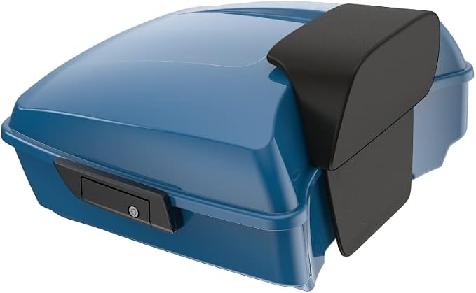 Advanblack Road Glide Tour Trunk Pack Billiard Teal Chopped Tour Trunk Pack Backrest Pad for '97-'25 Harley Touring Road King Street Glide Electra Glide CVO models