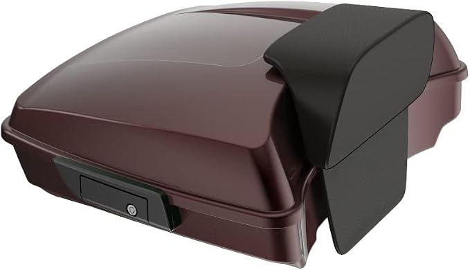 Advanblack Road Glide Tour Trunk Pack Merlot Sunglo Razor Tour Trunk Pack Backrest Pad for '97-'25 Harley Touring Road King Street Glide Electra Glide CVO models