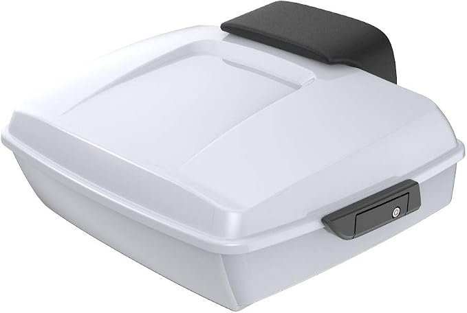 Advanblack Road Glide Tour Trunk Pack Crushed Ice Pearl Chopped Tour Trunk Pack Backrest Pad for '97-'25 Harley Touring Road King Street Glide Electra Glide CVO models