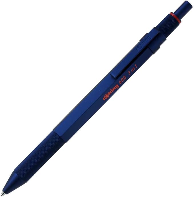 rOtring 2159367 Rottling Multifunction Pen 600 Iron Blue 3 in 1 Ballpoint Pen 2 Colors (Red & Black) & Mechanical Pencils in Gift Box