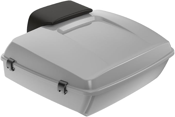 Advanblack Road Glide Tour Trunk Pack Billiard Gray Chopped Tour Trunk Pack Backrest Pad for '97-'25 Harley Touring Road King Street Glide Electra Glide CVO models