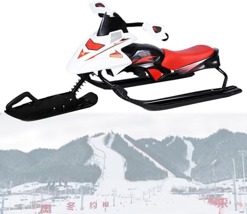 NYANS Ski Bikes, Outdoor Children's Snowmobiles with Brakes, ice Cars, Dog sleds for Adults, ice Climbing, Snow Shovels, Skis Red