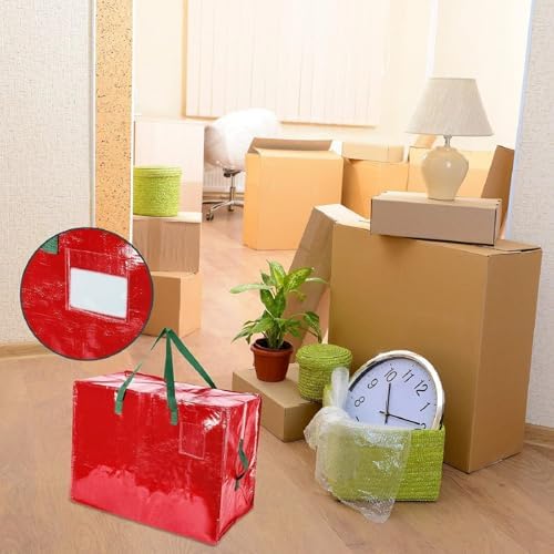 Shappy 6 Pcs Storage Bags, Red, 48 x 20",30 x 16",12 x 12"