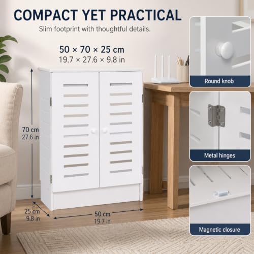 Large WiFi Router Storage Cabinet, Stable Floor Standing Hider