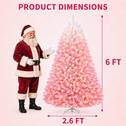 6ft Pre-Lit Artificial Christmas Tree, 210 Lights, 750 Tips