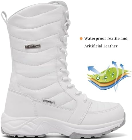 FW FRAN WILLOR Women's Waterproof Winter Snow Boots Warm Comfortable with Side Zipper - 2026 Fashion Lightweight Hiking boots for Cold Weather Insulated Mid Calf Military Booties