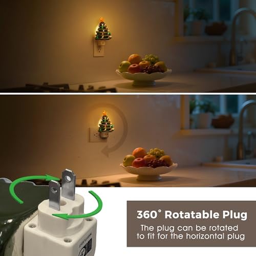 L LOHAS LED Christmas Tree Night Light, Ceramic Night Lights for Kids