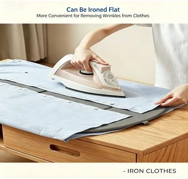 Foldable Hanging Ironing Board with Hook, 36x16 in, Gray | Wrinkle-Free Anywhere — Foldable Heat-Resistant Steamer Pad with Hook, 36x16", Portable for Home & Travel