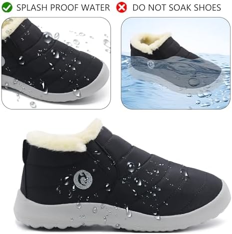 Winter Boots for Women Lightweight Comfortable Plush Waterproof Stylish Solid Color Ladies Ankle Shoes