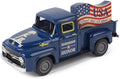 Memorial Day Patriotic Truck Decor, Americana Vintage Pickup Truck Tabletop Decoration, Rustic Farmhouse Tiered Tray Decor for 4th of July Independence Day Home Office