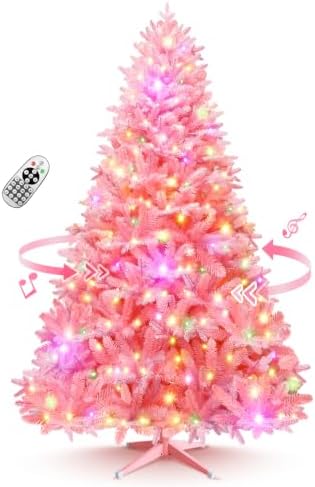 Pink Christmas Tree Pre-Lit 6FT PE & PVC for Indoor Home Decor