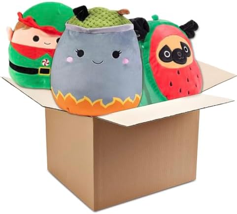Squishmallows Mystery 10" & 8" 3-Squish Value Pack - Get a Large & Two Small Jazwares Plush for Less - Collectible Soft & Squishy Stuffed Animal Toy - Gift Set for Kids, Girls & Boys