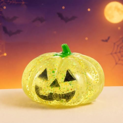 Halloween Decor Squeeze Fidget Toys Ghost Pumpkin Stress Halloween Squishy Toys Pumpkin Skeleton Shape Stress Relief(6pack)