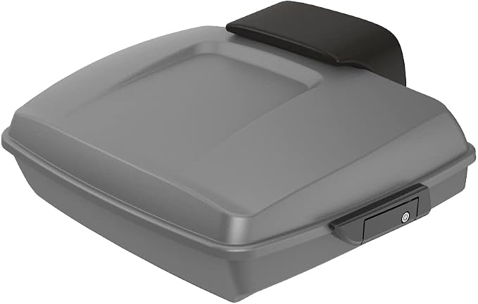 Advanblack Road Glide Tour Trunk Pack Charcoal Denim Razor Tour Trunk Pack Backrest Pad for '97-'25 Harley Touring Road King Street Glide Electra Glide CVO models