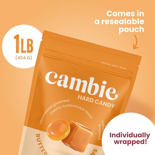Cambie Butterscotch Hard Candy Individually Wrapped - 1 lb Hard Candy