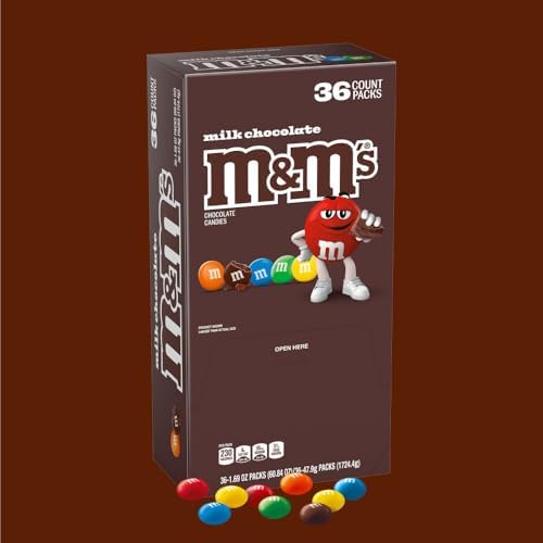 M&M'S Milk Chocolate Candy, Full Size Singles, Bag, Bulk,1.69 Ounce (Pack of 324)