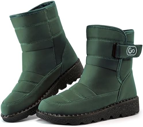 Ablanczoom Womens Winter Snow Boots with Warm Fur Lining Comfortable Booties Non Slip Waterproof Outdoor Shoes