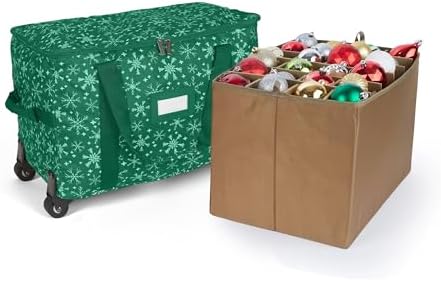 Covermates Rolling Adjustable Ornament Storage Bag, 19.25"W x 13"D x 12.5"H