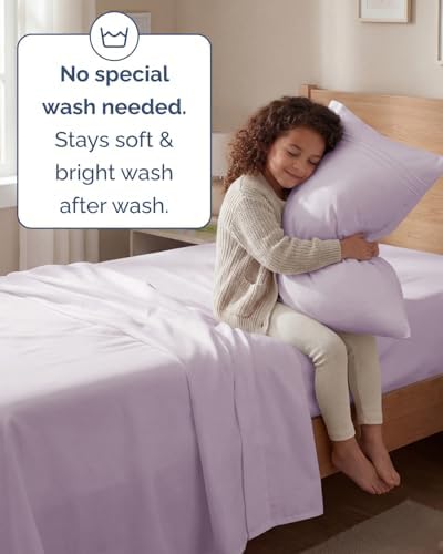 Twin Size 3 Piece Sheet Set - Breathable & Cooling Sheets - Light Lavender