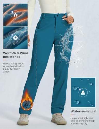 baleaf Women’s Winter Softshell Pants Fleece Lined Snow Pants