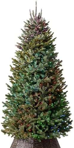Balsam Hill BH Fraser Fir Narrow - Realistic Slim Christmas Tree with True Needle Foliage, Easy Plug Technology & Space-Saving Design, Twinkly, 9ft