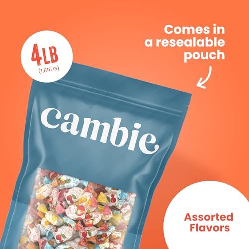 Cambie Assorted Fruit Hard Candy Individually Wrapped - 4 lbs Fruit Candy
