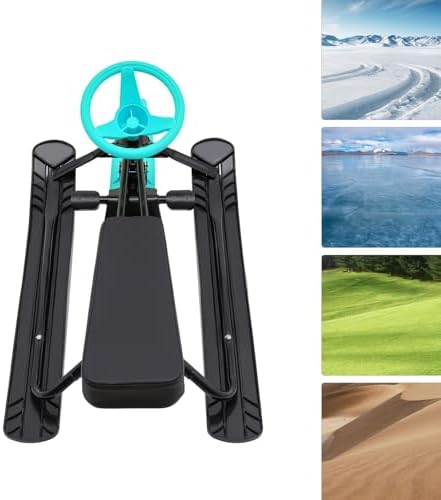 Snow Racer Sled,Adults Winter Sport Sled w/Foot Brakes,Kart Ski Sled Slider Board w/Steering Wheel&Anti-Slip Seat, Snow Slider Board for 220.5lb Capacity Skiing Ice Skating Sand Skating