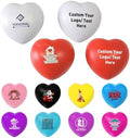 50 Pcs Custom Heart Stress Balls Bulk – 9 Colors PU Foam Squeeze Balls Personalized with Logo/Text/Image, Fun Party Favors & Holiday Giveaways for Adults (50)
