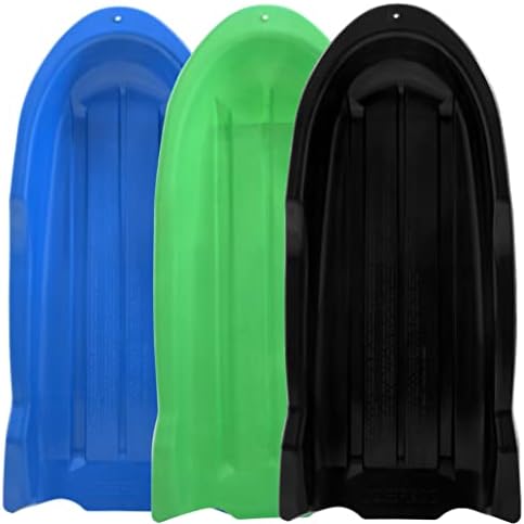 Superio Toboggan Snow Sled for Kids and Adults, 46" Heavy Duty Plastic Open Back Slider with Handles and Hole for Pull Ropes- (Ropes Excluded) Kid and Adult Winter Fun