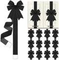 Daifunli 12 Pcs Black Velvet Christmas Cabinet Bows Ribbons for Kitchen